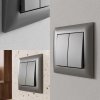 Toolight Double Switch With Frame Oste Jnh007-w Grey