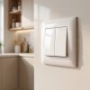 Toolight Double Switch With Frame Oste Jnh007-w White