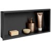 Built-in Stainless Steel Bathroom Shelf 30X60 Black Matt