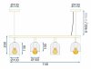 Pendant Lamp TOOLIGHT APP1031-4CP Gold Black 4-light points E27 74x10x20-110cm