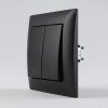 Toolight Double Switch With Frame Oste Jnh007-w Black