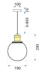 Pendant Lamp TOOLIGHT APP044-1CP GreenO B Black Metal Glass Ball E27