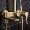 Rea Premium Shower Set Maxim Brush Gold 24,5X24,5X134Cm