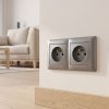 Toolight Double Socket Frame Oste Jnh014-2f Grey