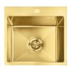 Rea Steel Sink With 3-piece Accessory Set Leo 40 Brush Gold Grey accessories