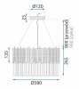 Chandelier Toolight APP601-C Crystal Gold 4-light points E14 38x38x13,5cm