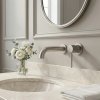 WALL MOUNTED BASIN FAUCET REA LUNGO STRIPE BRUSH STEEL