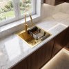 Rea Steel Sink With 3-piece Accessory Set Leo 40 Brush Gold Grey accessories