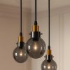 Pendant Lamp TOOLIGHT APP1125 Balls Metal - Glass Black - Gold E14 1-light point