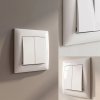 Toolight Double Switch With Frame Oste Jnh007-w White