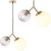 Pendant Lamp TOOLIGHT APP1013-2CP Ball Gold 2-light points E27 20x40x55cm
