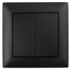 Toolight Double Switch With Frame Oste Jnh007-w Black