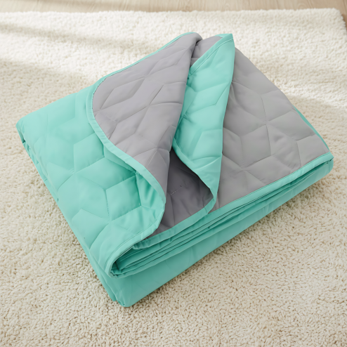 bedspread- quilted/double-sided Diamante Mint / L.Grey