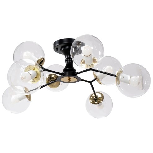 Chandelier Toolight APP1135-8C Black Gold Glass Balls E27 8-light points