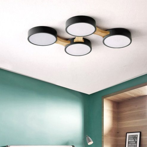 Ceiling LED Lamp Chandelier TOOLIGHT APP527-4C Black + Remote Control 4-light points 4 x 12W 46x65Cm
