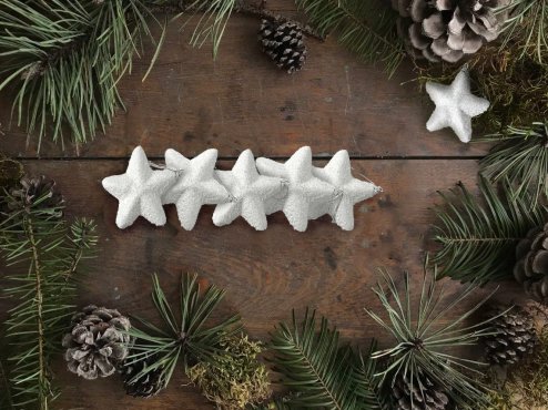Set of 5 white stars KL-21X21