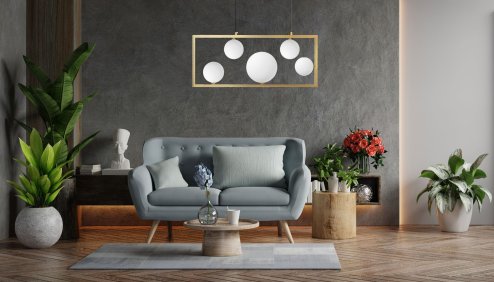 Pendant Lamp TOOLIGHT APP1020-5CP Gold 5-light points G9 12x80x29,5x50-120cm
