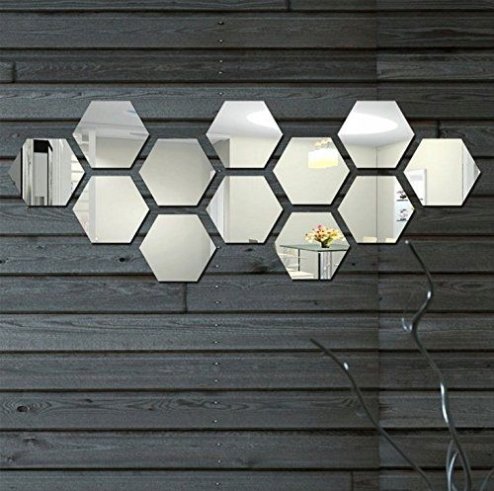 Set of 8 Hexagon mirrors