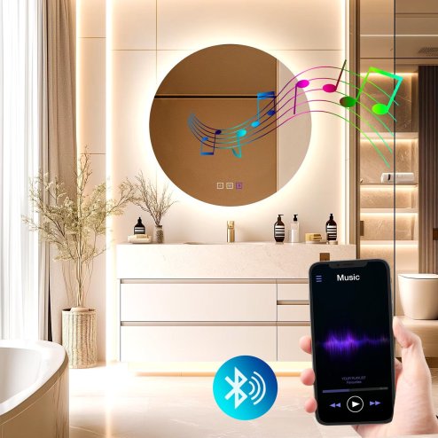 Mirror LED 80cm ROUND BLUETOOTH