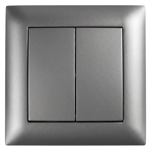 Toolight Double Switch With Frame Oste Jnh007-w Grey