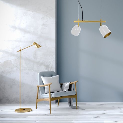 Pendant Lamp TOOLIGHT APP1032-2CP Gold White 2-light points E27 38x10x20-110cm