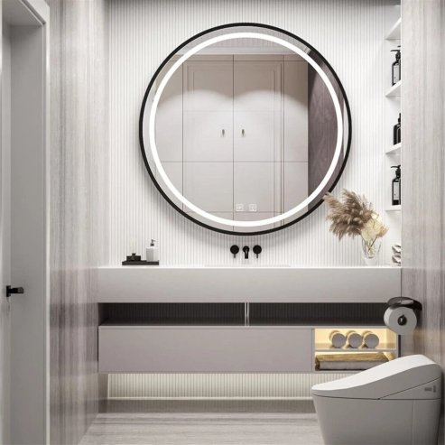 Bathroom LED Mirror REA MMJ 60cm Black