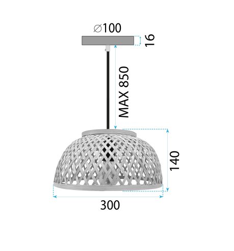 LAMP APP1628-1CP 16x30x16cm