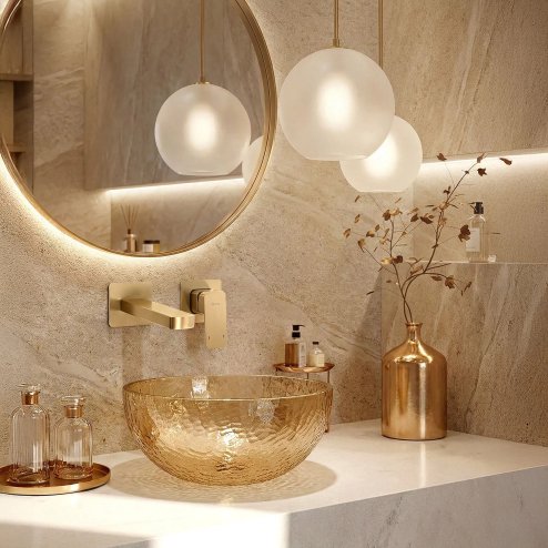 CONCEALED WASHBASIN TAP REA ARLO BRUSH GOLD