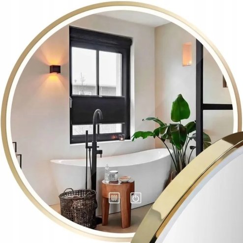 Bathroom LED Mirror REA MMJ 50cm Gold