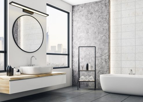 Bathroom Wall LED Light TOOLIGHT APP840-1W FLAT Black 60cm
