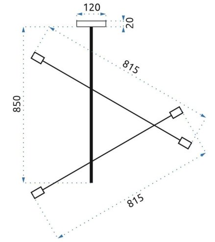 LAMP APP479-4C GOLD 81,5x12x85cm