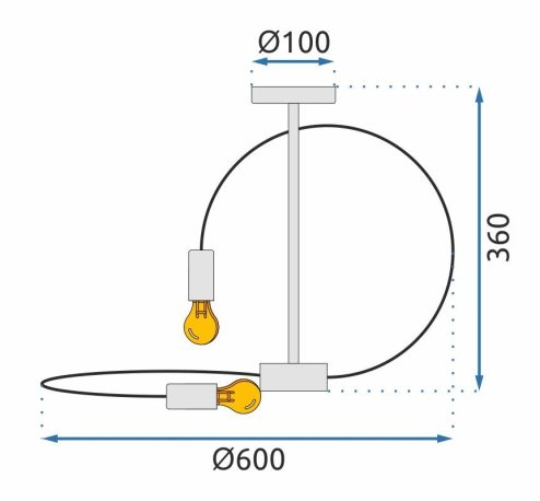 Pendant Lamp TOOLIGHT APP1093-4C 4 Black 4-light points E14 60x60x36cm