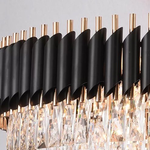 Chandelier Toolight APP1058-CP Gold Black Crystal E14 9-light points