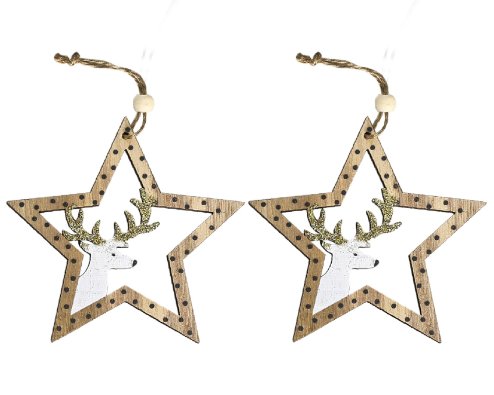 Set of 2 Christmas decorations KL-21X12 Brown