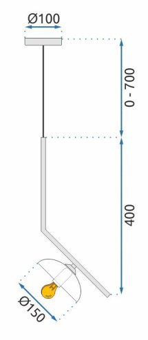 Pendant Lamp TOOLIGHT APP1086-1CP 1-light point G9 15x40-110cm