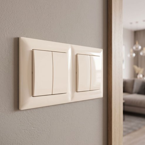 Toolight Double Socket Frame Oste Jnh014-2f Beige