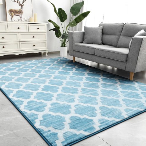 PLUSH CARPET CLOVER BLUE 1.20*1.70