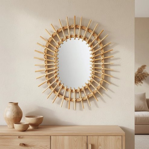 Boho Wall Mirror REA QDJ5749 57cm