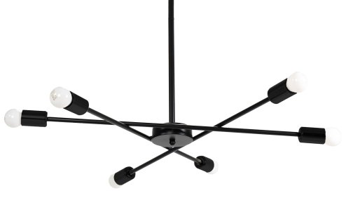 Pendant Lamp TOOLIGHT APP1114-6CP Black Metal E27 6-light points
