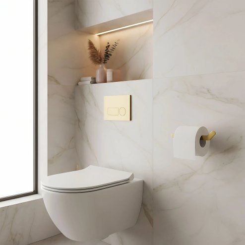 TOILET PAPER HOLDER REA 109 TIL BRUSH GOLD