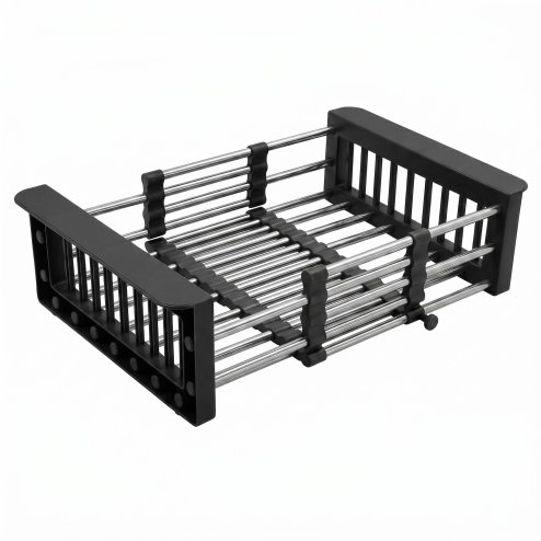Telescopic Sink Dish Drying Rack Rea P14487 Black