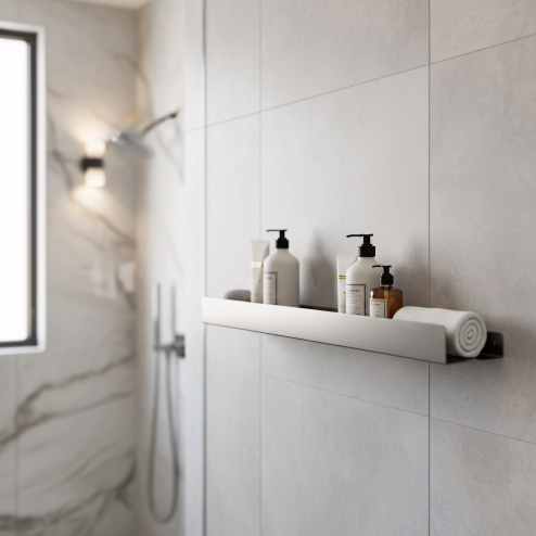 BATHROOM SHELF REA SF04-600 60CM BRUSH STEEL
