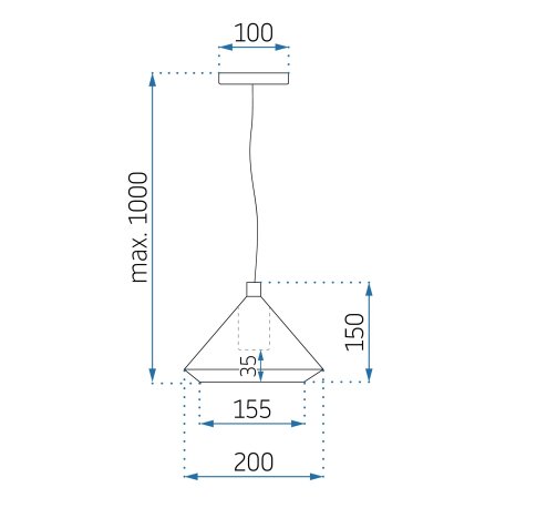 Pendant Lamp TOOLIGHT APP1004-1CP White Round 1-light point E27 20x15x15-100cm
