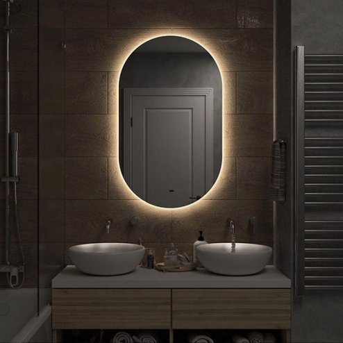 Bathroom LED Mirror REA EGG 50x90 cm