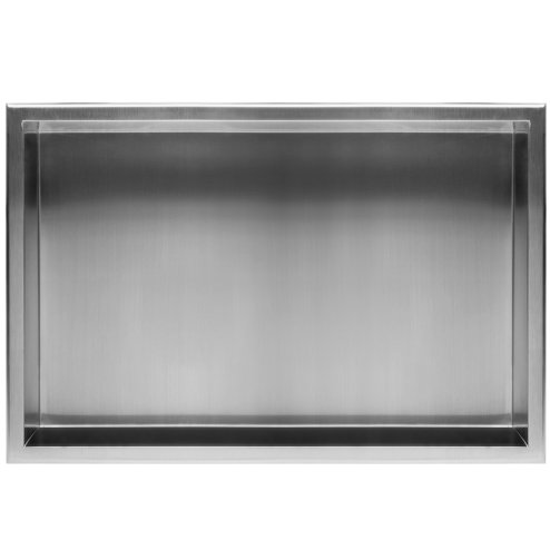 Built-in Stainless Steel Bathroom Shelf 30X60 Brushed Steel