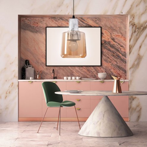 Pendant Lamp TOOLIGHT APP1011-1CP Beige E27 1-light point
