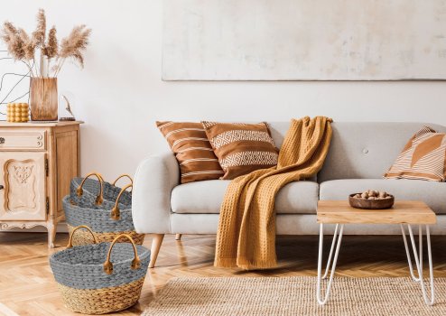 Natural boho-style basket YT21B-35