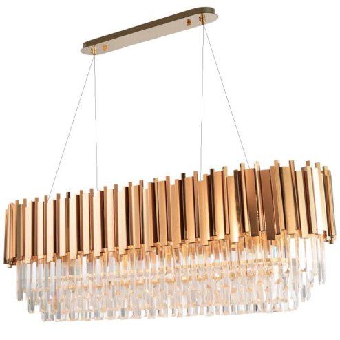 Pendant Lamp TOOLIGHT 312355 Cristal Gold 6-light points E14 60x30x38-138cm