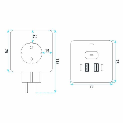 Toolight 7-in-1 Cube Power Splitter Jnh019 White
