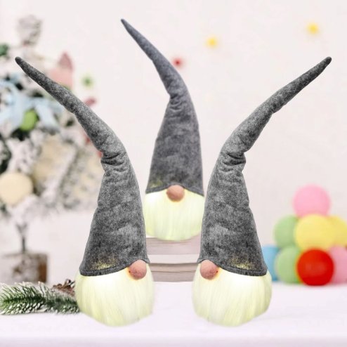 Christmas Gnome LED YX039 40cm Grey
